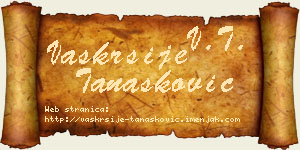 Vaskrsije Tanasković vizit kartica